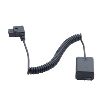 

D-Tap To Np-Fw50 Dc Coupler Power Dummy Battery Adapter Coiled Cable For Sony A7 Series Etc Cameras