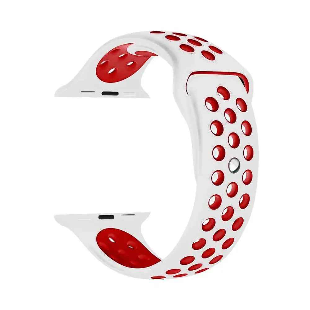 White Red Старый клиент ремешок для Apple watch band цвет высокого качества - Цвет ремешка: White Red