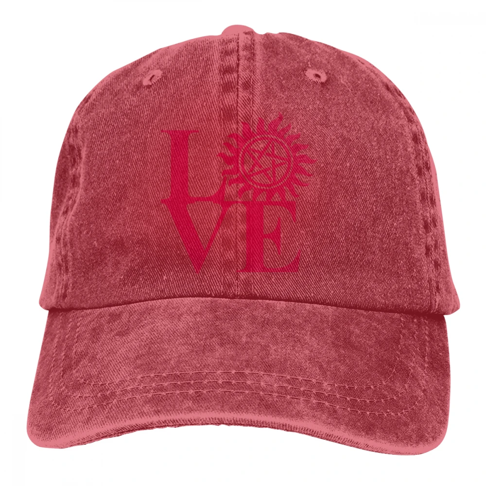 Supernatural Love Casquette черные унисекс Мужские Женские джинсовые бейсболка с ремешком кепки регулируемые Гольф папа шляпа