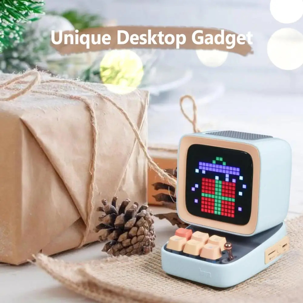  Divoom Ditoo Retro Pixel art Bluetooth Portable Speaker Alarm Clock DIY LED Screen By APP Electroni