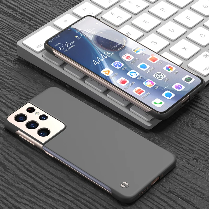 Rahmenlose, matte Hülle in Bonbonfarbe für Samsung Galaxy S22 S21 S20 Note20 Ultra S9 S10 Plus FE Slim Hard PC Stoßfest_voghion.com
