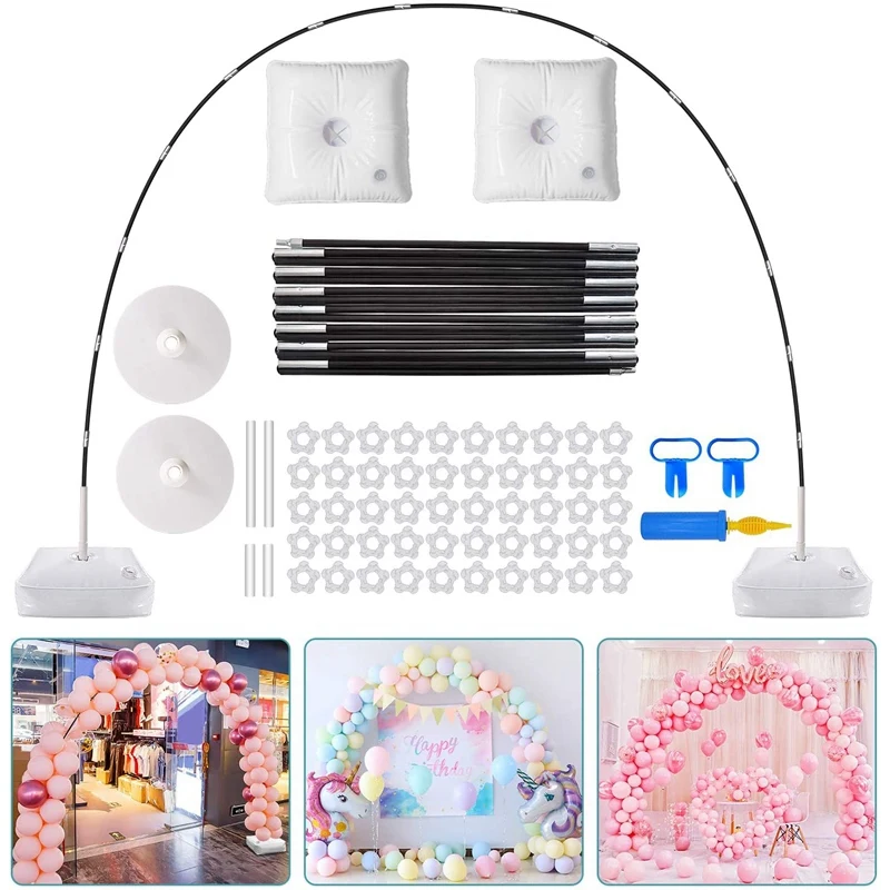 Balloon Arch Kit 9FT Tall &amp 10Ft Wide Adjustable Stand Set with Water Fillable Base 50Pcs Clips Promotion | Дом и сад