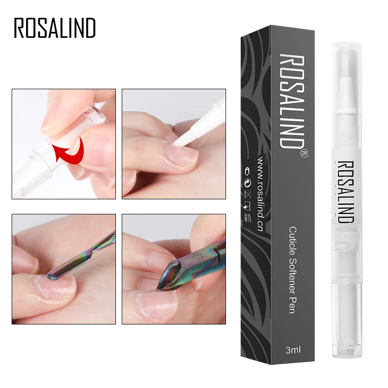 ROSALIND смягчитель кутикул для ногтей ручка пластиковый отшелушивающий инструмент для удаления кутикулы, используемый для маникюра TSLM1