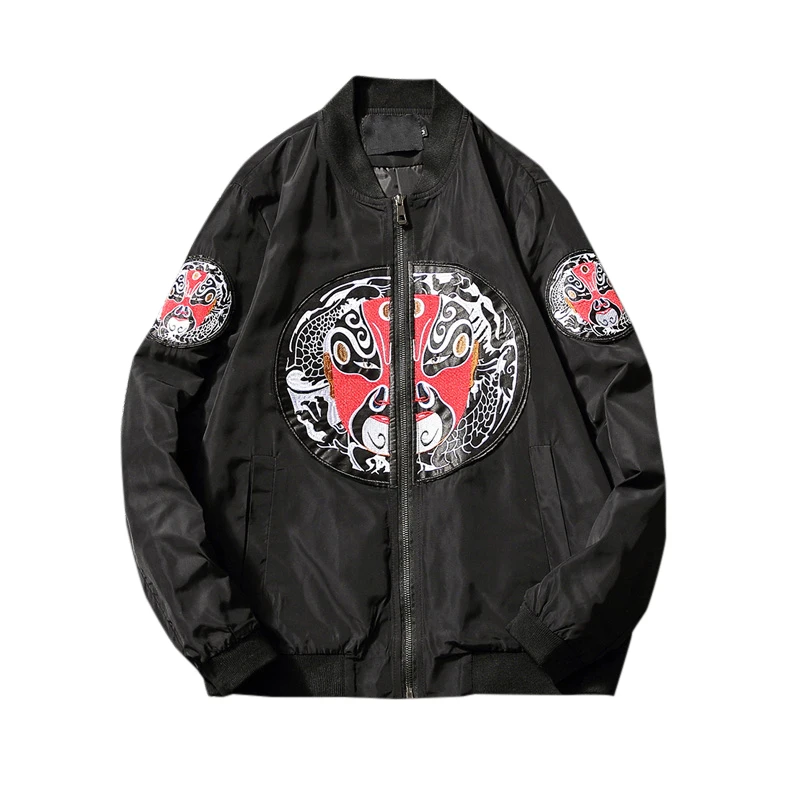 

YOUTHUP 2020 New Spring Men's Baseball Collar Embroidered Casual Jacket Chinese Style Jackets Spring and Autumn M-5XL