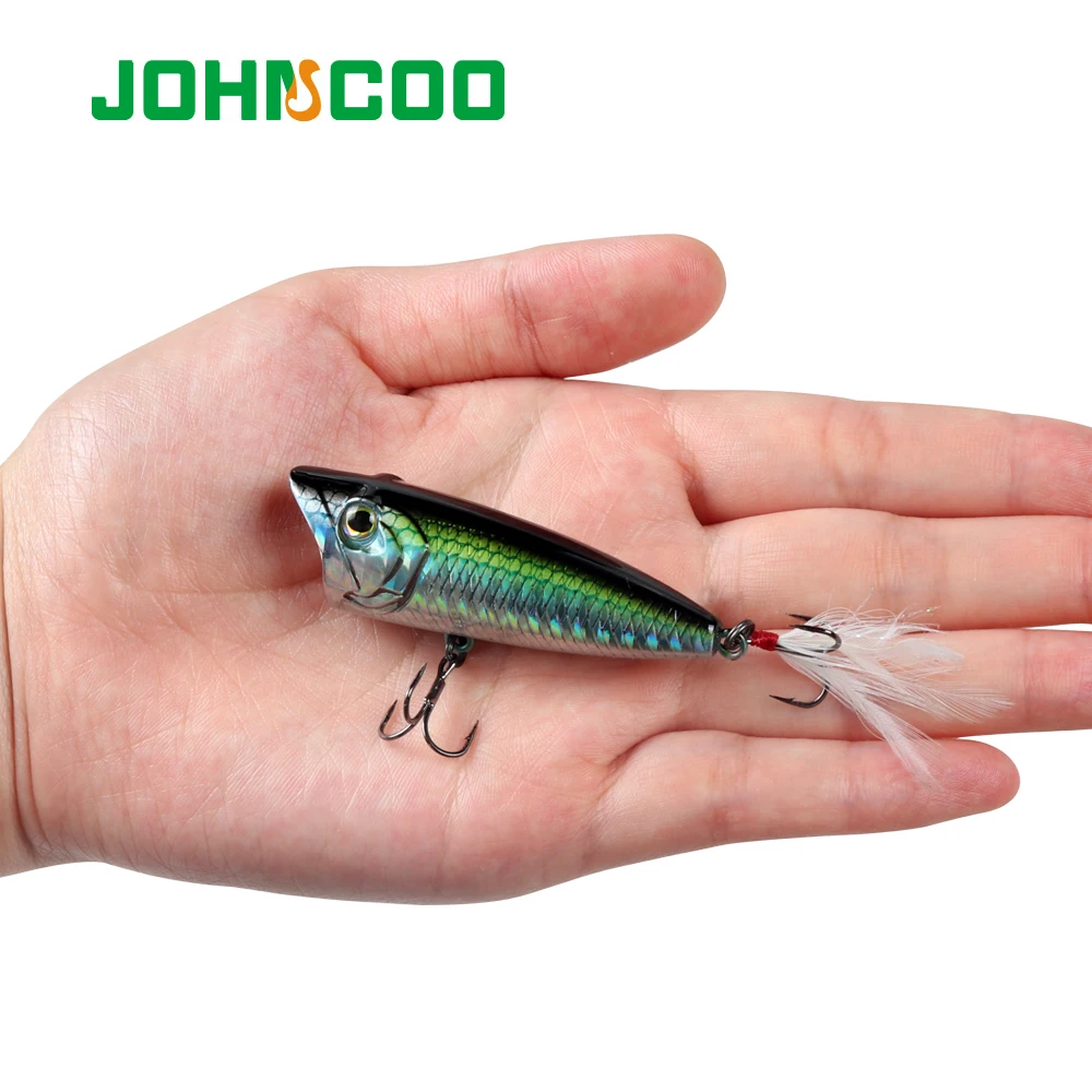 JOHNCOO Popper Рыбная приманка 60 мм 7 8 г воблер пресноводный Topwater штекер рыболовное