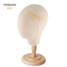 TOPQUEEN HP180 свадебные шпильки Кристалл Свадебный гребень золотой в виде ажурных листьев Свадебные аксессуары жемчуг свадебный гребень