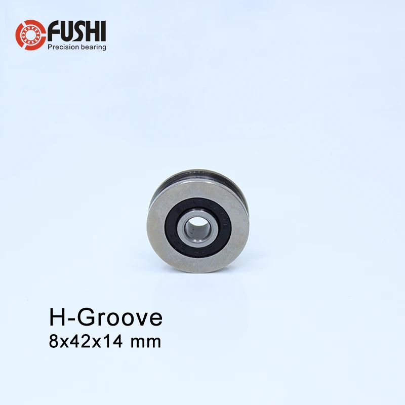 

H Groove Bearing ( 1PC ) 8*42*14 mm Steel Bearing Rollers H8/7 Slide Guide Door Window Silent Bearings U Wheel Pulley