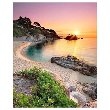 

Diamond Painting Full Square Drill DIY Home Decor Craft Rhinestone Picture Cross Stitch Sunrise Beach