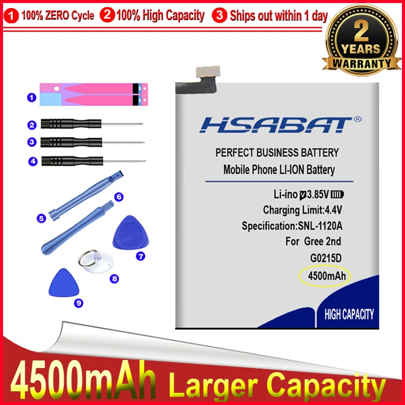 HSABAT 0 цикл 4500 мАч G0215D Аккумулятор для Gree второго поколения мобильный телефон