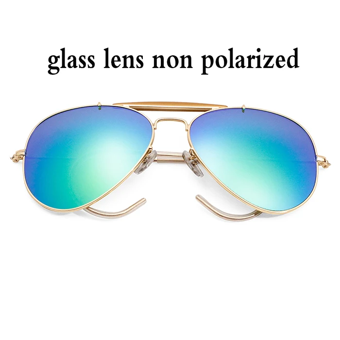 Винтажные Солнцезащитные очки пилота для мужчин и женщин, зеркальные градиентные очки, поляризационные пластиковые линзы, солнцезащитные очки для вождения, oculos de sol, очки - Цвет линз: green glass lens