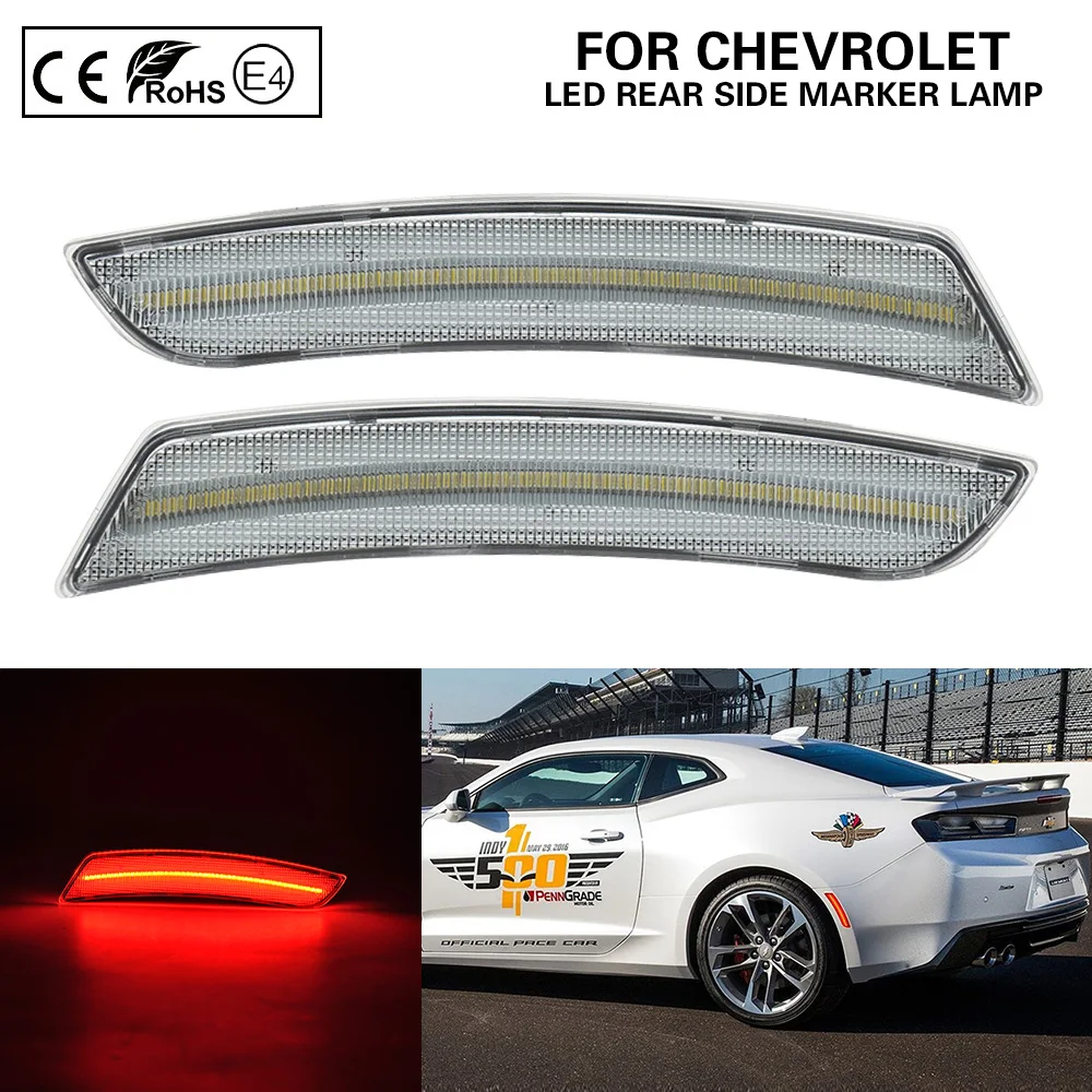 2X Clear lens LED rear side marker light lamp Red US Version for CHEVROLET CAMARO 2016-2019 | Автомобили и мотоциклы