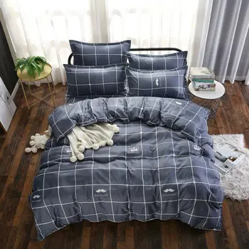 

Luxury Bedding Set Super King Duvet Cover Sets 4pcs Marble Single Swallow Queen Size Black Comforter Bed Linens Cotton All Size