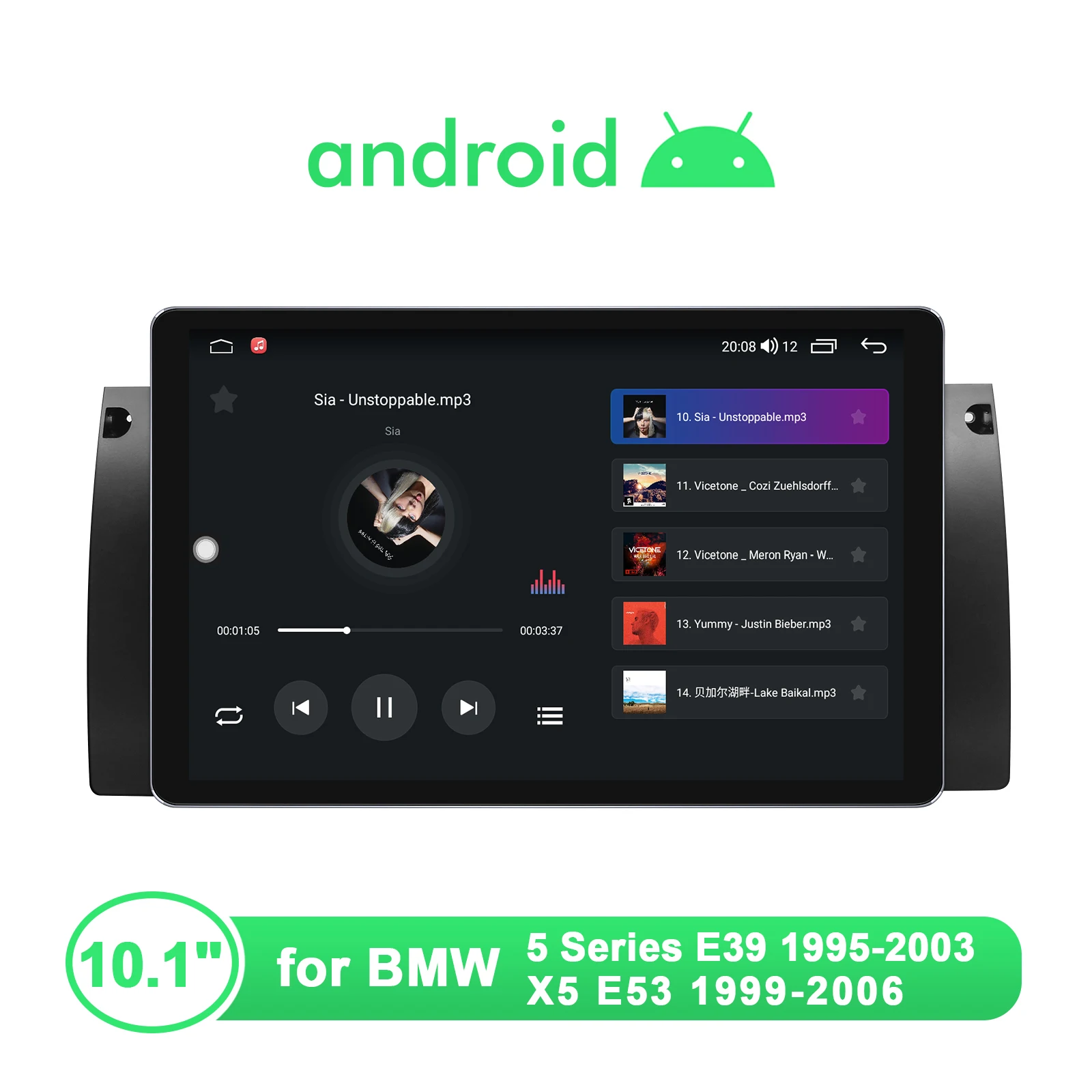 Автомобильная магнитола на Android 10 дюймов стерео головное устройство 1280*800 для BMW 5