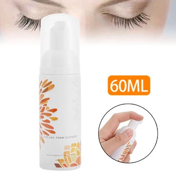 

60ml Eyelash Foam Cleaner Compact Lightweight Portable Tear Free Formula Professional Eyelash Extension Cleanser Shampoo Tool