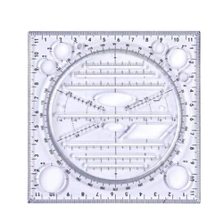Règle de dessin multifonction rotative, règle de dessin géométrique, papeterie d'apprentissage 