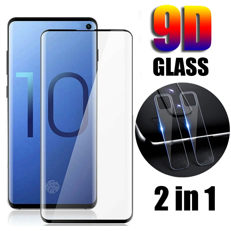 

2 in 1 Tempered Glass For Samsung S10 Plus Protective Glass Back Camera Lens Film For Samsung Galaxy S10 Glass Screen Protector