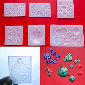 

Resin Crystal Epoxy Mold Snowflake Cane Letter Socks Tags Casting Silicone Mould F3MF