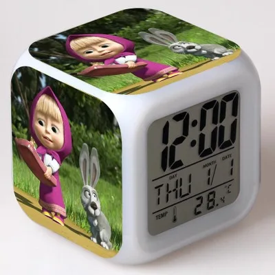 see chart Медведи детский будильник игрушки wekker Цифровой Будильник мультфильм Пробуждение свет reveil настольные часы Led reloj despertador - Цвет: see chart