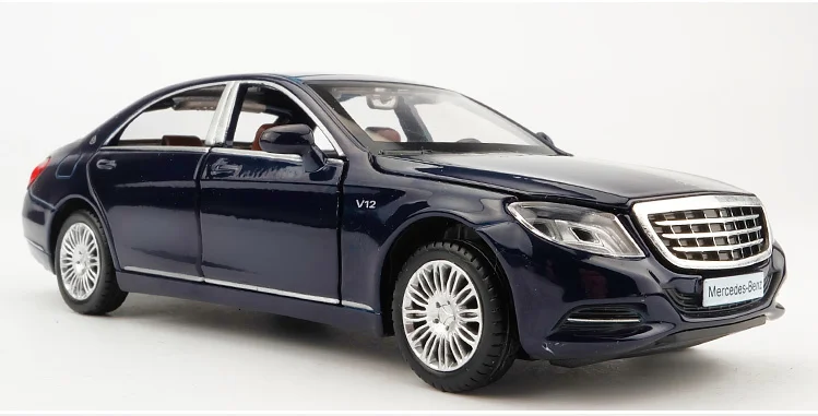 1/32 Maybach S600 литые под давлением металлические модели автомобилей, игрушечный автомобиль с имитацией, светильник с музыкой, 6 дверей, можно открыть, подарки для детей