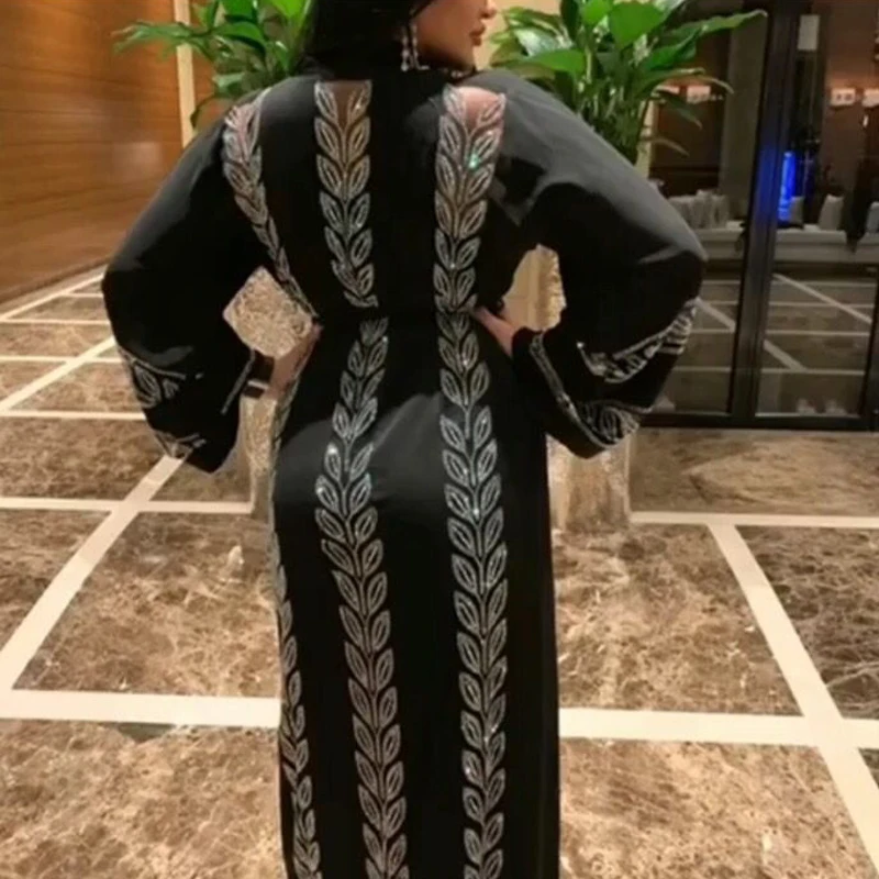 Richkeda Store Muslim Kaftan Abaya Dress Kimono Women Dubai Open