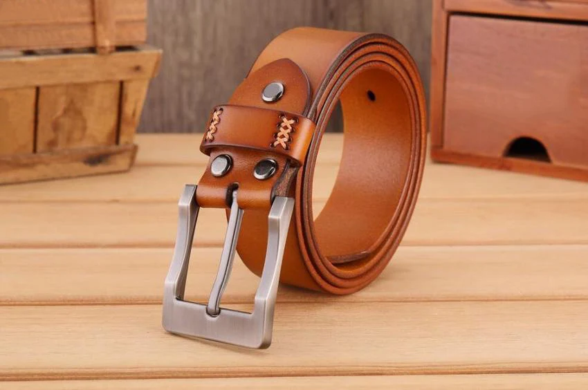 Pin Buckle Genuine Leather Simple Style Belt Designer Cowskin Male Jeans Belt Real Leather minimalist Strap Waistband XKS188