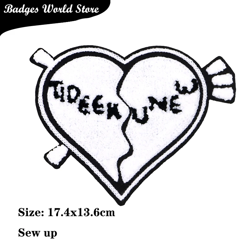 Set Di 4 Toppe Ricamate A Forma Di Cuore Con Nastro E Fiocco, Colore: Rosso Scuro, Termoadesivo/termoadesivo - Foto 5