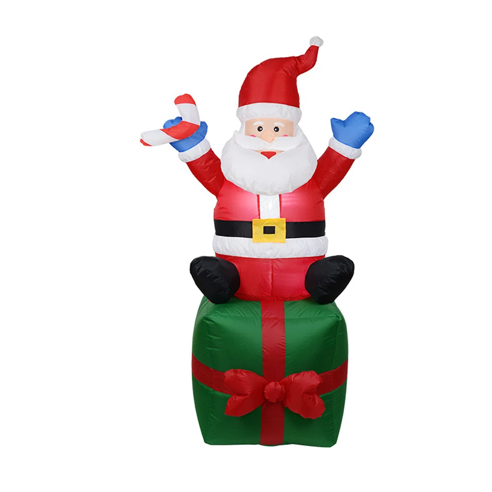 

1.8m Santa Claus Led Home Lighting Props Outdoor With Fan Yard Gift Inflatable Party Garden Lawn Ornament Christmas Decor Kit
