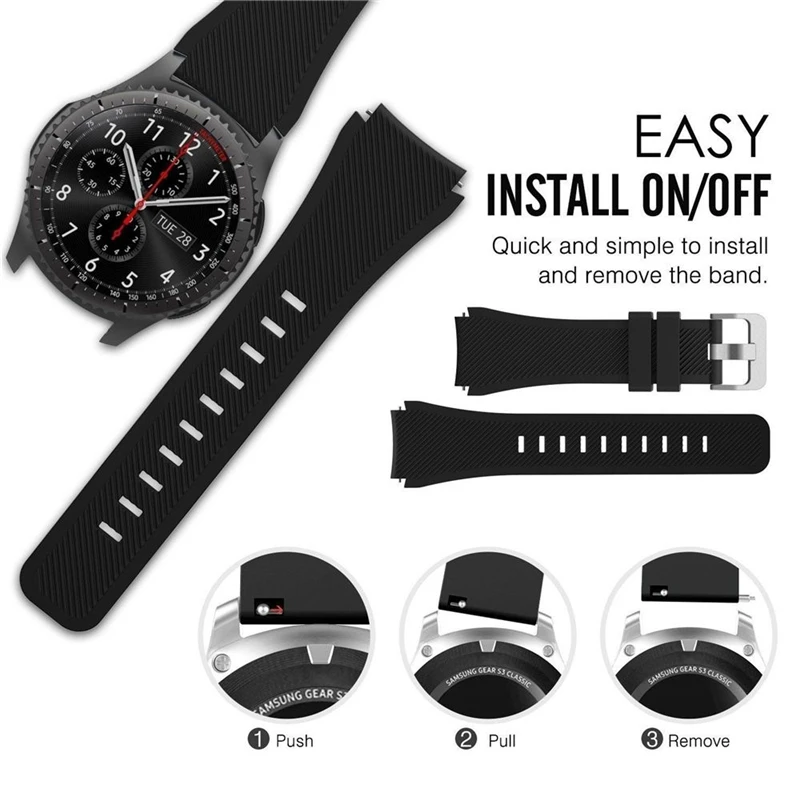 Ремешок для Samsung Gear S3 Frontier/Classic Huawei Watch GT2 GT2e браслет samsung Galaxy 46 мм 22 мм|Ремешки часов|