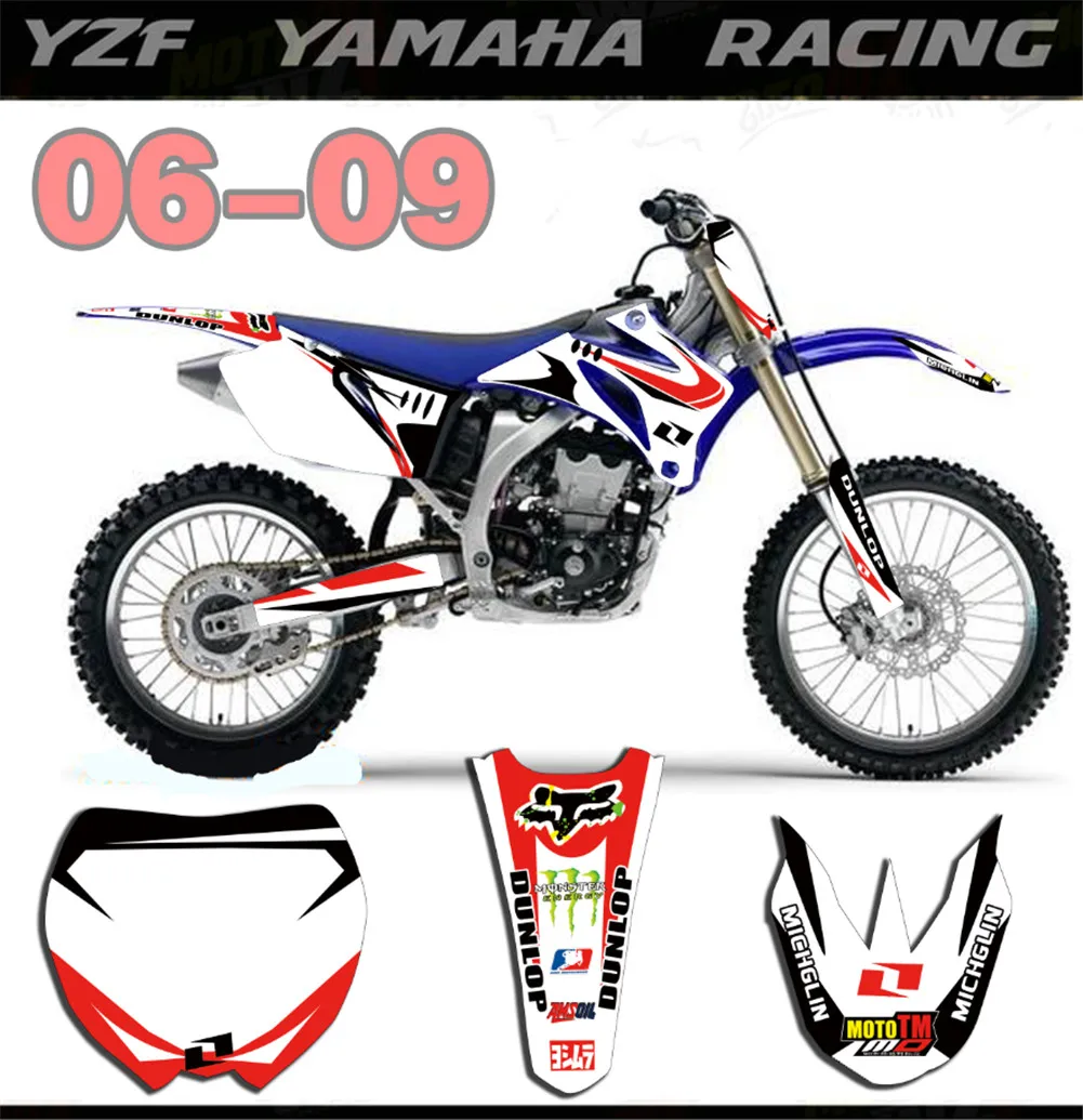 Командный Графический фон наклейки Набор для Yamaha YZ YZF 250F 450F 250 450 YZ250F YZ450F YZF250 YZF450 2006-2009