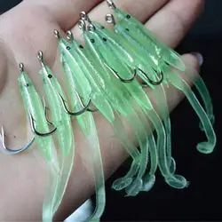 10pcs Soft Luminous Eel Fishing Lures Rubber Worm Bass Bait Crank Long G8q7