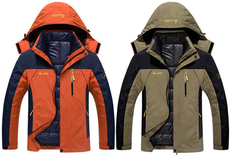 Зимний пуховик для мужчин, уличная утолщенная теплая ветрозащитная водонепроницаемая верхняя одежда, военная ветровка 2в1, куртки размера плюс 6XL, Pakra