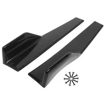 

X Autohaux 2pcs 35/45/48cm Plastic Car Wide Body Side Skirts Splitters Kit Universal Sideskirts Rocker Anti-Scratch Wings Bumper