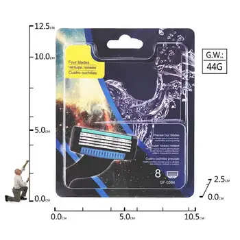 

8pc/Pack Shaving Razor Blades Beard 4 Layer Classic Razor Blade Men Shaver Knives Replacement Heads for Gillettee Mache 3