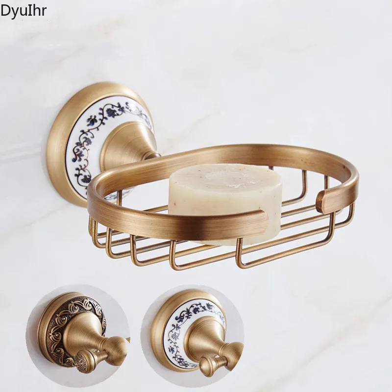 

Настенная Керамическая антикварная мыльница DyuIhr в европейском стиле, изысканная резная медная сетка для мыла, Коробка для мыла, аксессуары для ванной комнаты