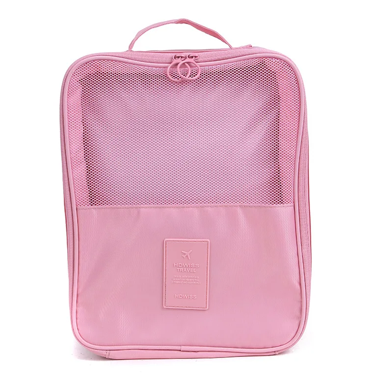 Удобные ботинки и органайзер для одежды Водонепроницаемая нейлоновая сумка для обуви сумка для хранения дорожная сумка переносная двухслойная Сумка Для Макияжа - Цвет: Pink