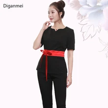Summer short sleeve Beauty salon female Fashion Work clothing hotel Waiter work clothes Sauna foot bath Uniforms SPA Uniform
