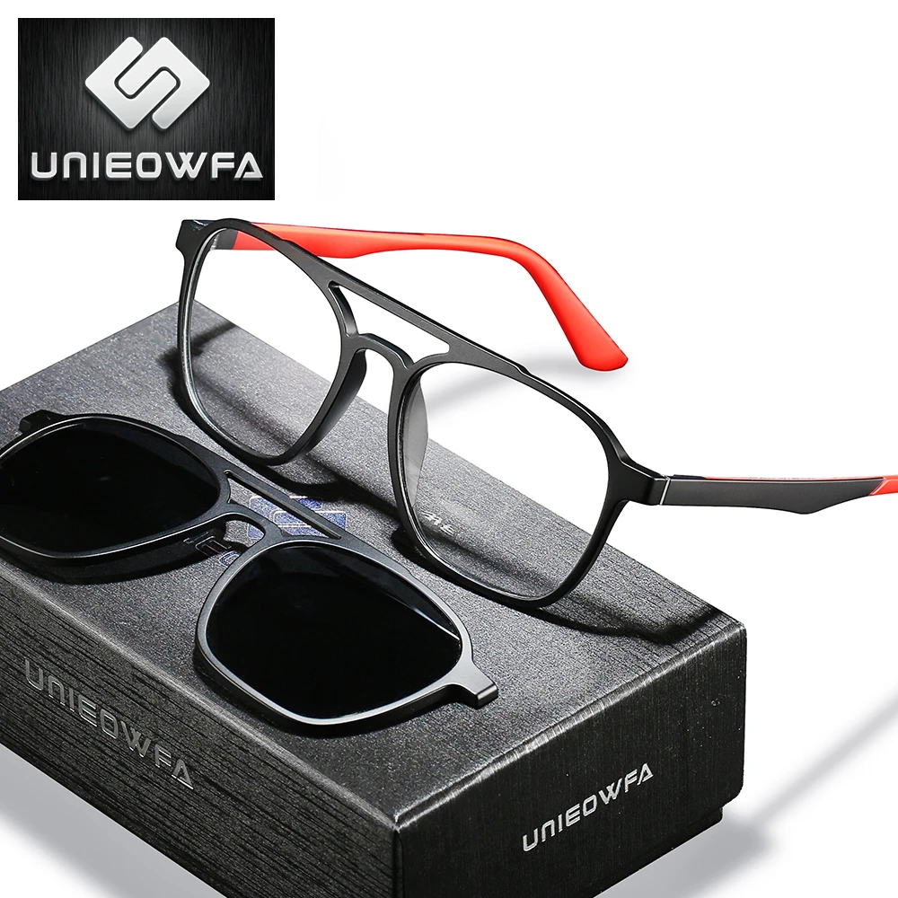 Optik mıknatıslı klips gözlük çerçeve erkekler miyopi reçete gözlük  çerçevesi erkek havacılık polarize mıknatıslı klips güneş gözlüğü üzerinde  klip|Gözlük Çerçeveleri| - AliExpress