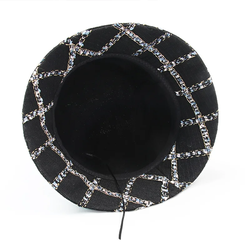 LDSLYJR Cotton black and white Bucket Hat Fisherman Hat outdoor travel hat Sun Cap Hats for Men and Women 264