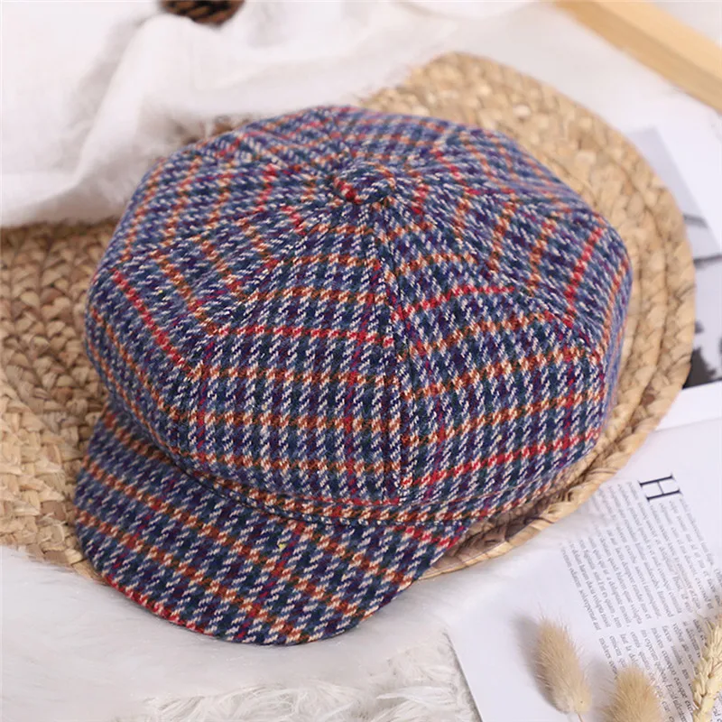 Children's hat Kids Baby Girls Beret New Autumn And Plaid Winter Comfortable Breathable Cap #4j30 (29)