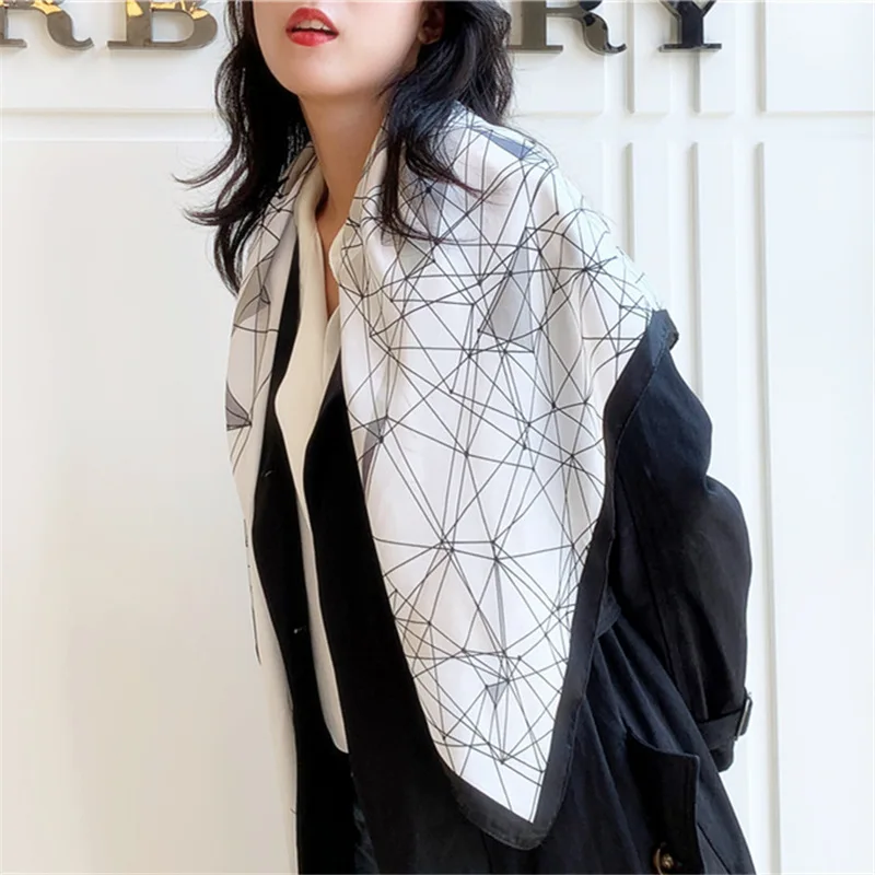 

Starry Geometric New Printed Scarf Sunscreen Decoration Multi-purpose Shawl Sciarpa Donna Chale Femme Foulard En Soie Polyester