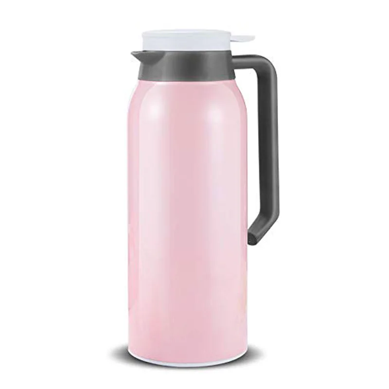 UPORS 1500 мл из нержавеющей стали тепловой Кофе карафы с двойными стенками Изолированный Вакуумный термос для кофе большой емкости бутылка для воды и чая - Цвет: Розовый
