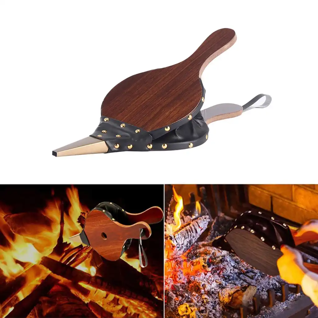 Handheld Fireplace Bellow Wooden Fire Bellows Air Blower For