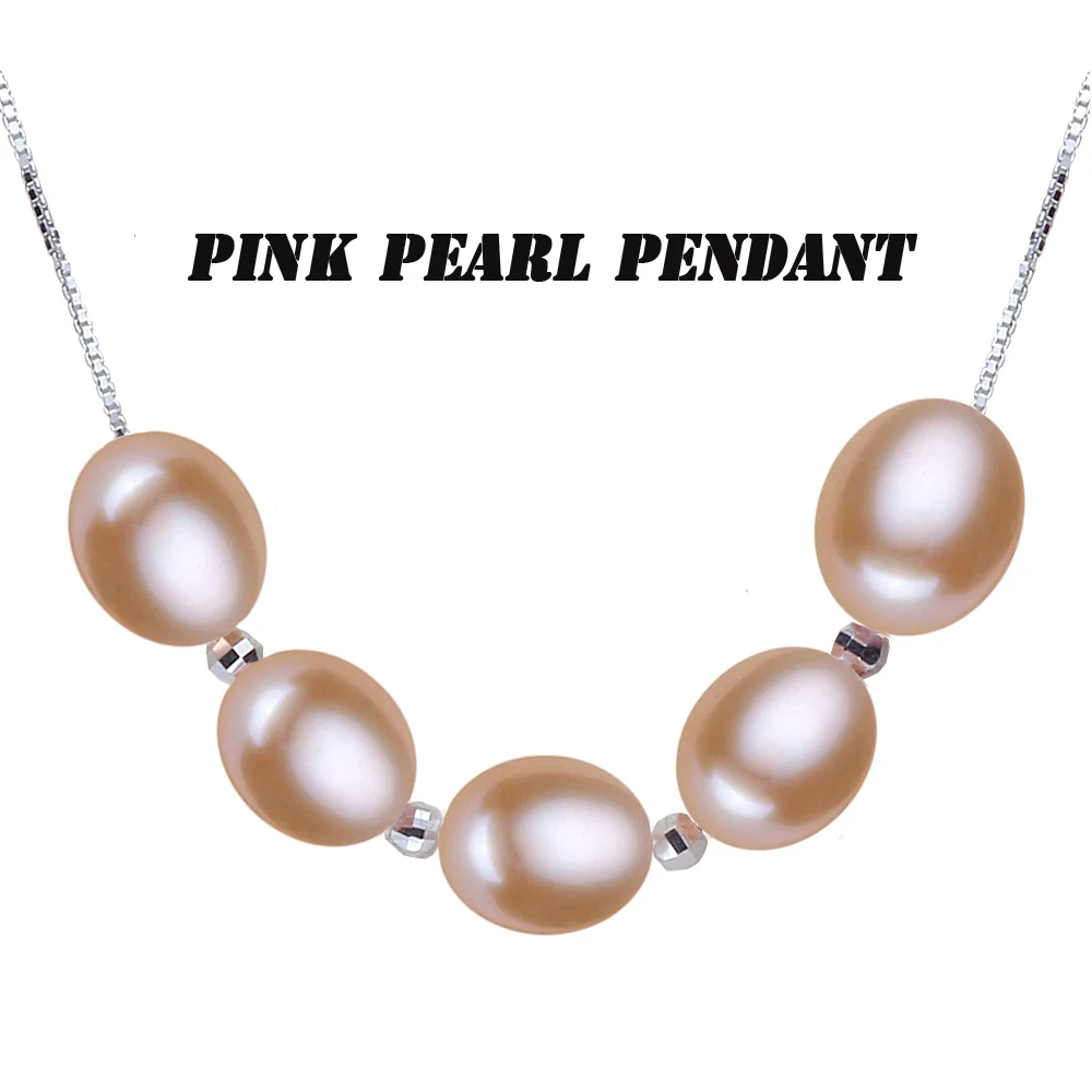 Real Beautiful Genuine 925 Sterling Silver Necklace,Colorful Natural Pearl Necklace Jewelry for Girl Birthday