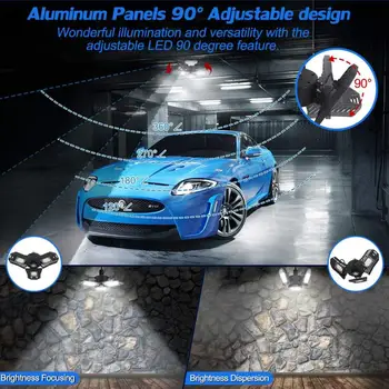 

60W E26 360 Degrees Led Garage Lights Ceiling Light Triple Glow Deformable Garage Light led garage light led workshop lamp