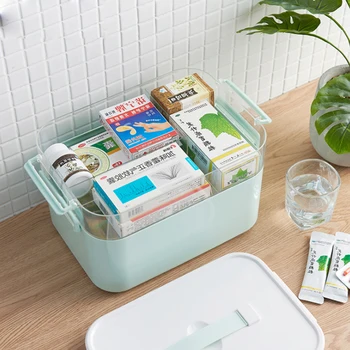

Multi-layered Large Family First Aid Kit Box Upgrade Medicine Medical Storage Box Medical Plastic Drug Gathering Organizer Boxes