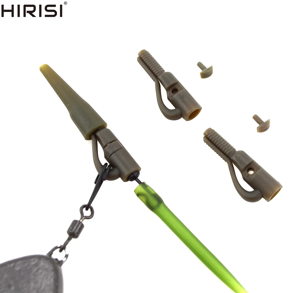 Clips De Sécurité Pour Pêche à La Carpe – Lot De 50 – Vert – Fixation De Ligne Et Plomb