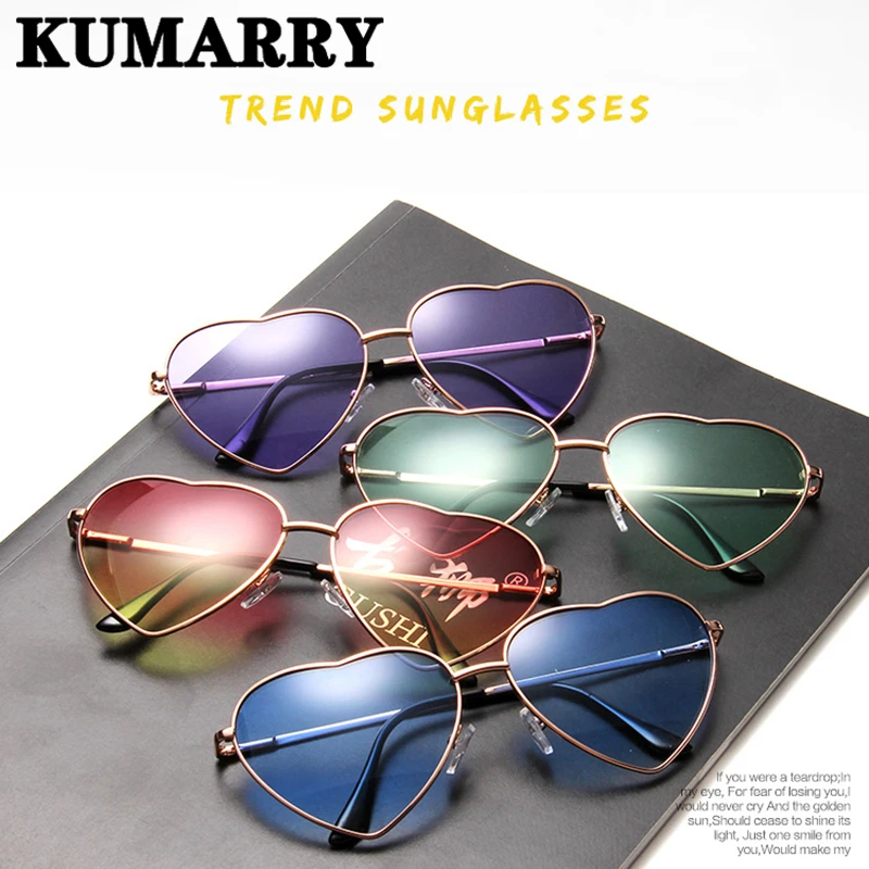 KUMARRY, модные солнцезащитные очки в форме сердца, Женские винтажные ...
