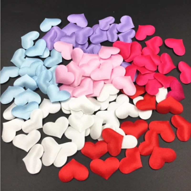 

100PCS/bag Romantic Sponge Satin Fabric Heart Petals Wedding Confetti Table Bed Valentine Christmas Halloween Decoration