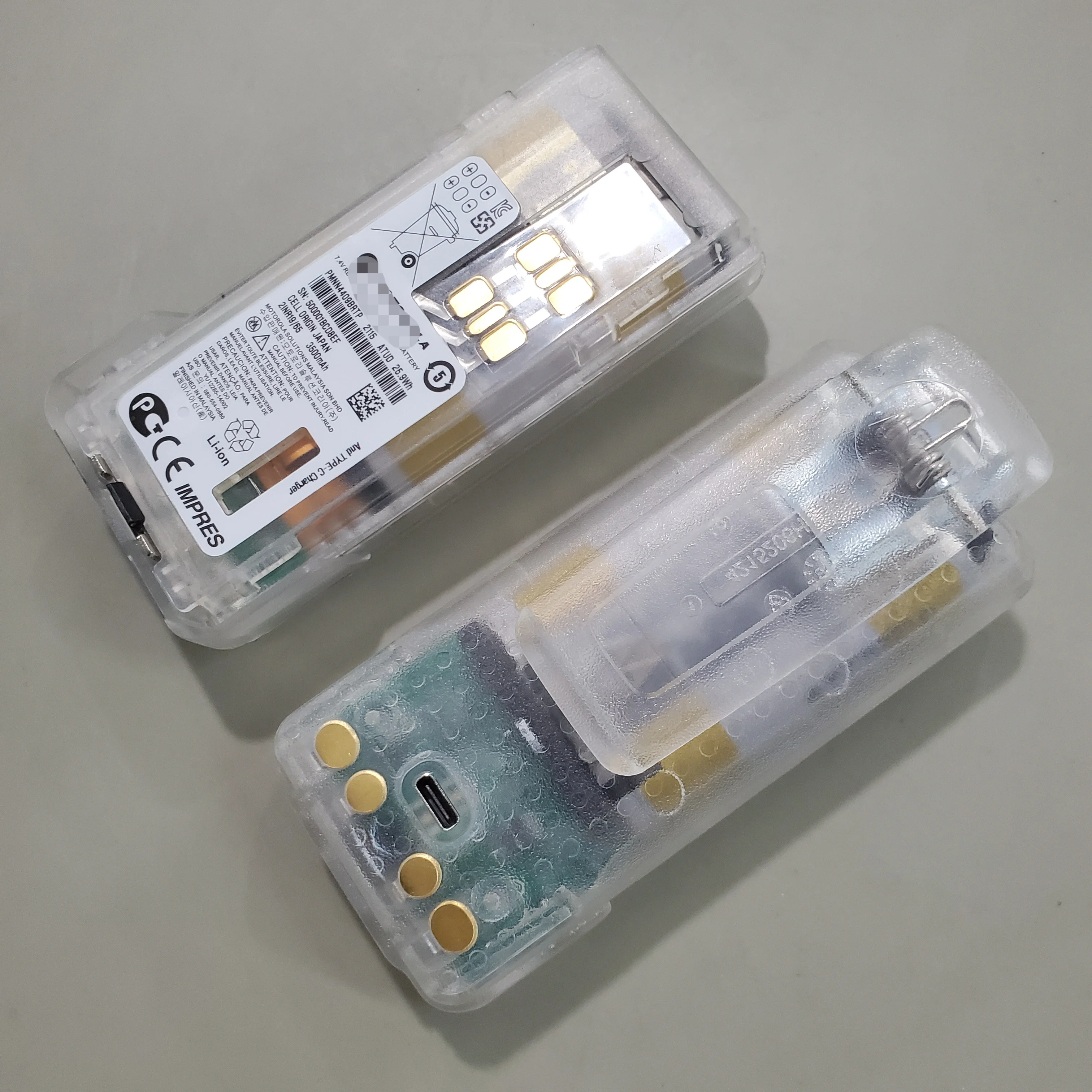 Transparent Type-c version Walkie Talkie Battery PMNN4409 PMNN4409BR for XiR P8608 XiRP8668 XiR P8660 DEP550