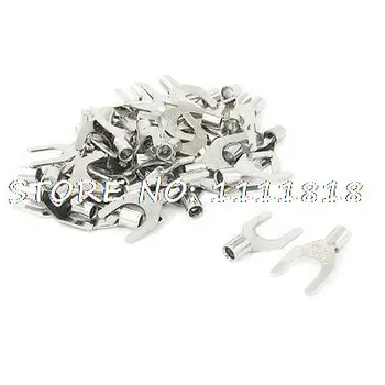 

50 x Naked Non Insulated Fork Terminals for 8.4mm Bolt AWG12-10 Cable